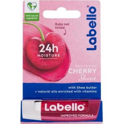 Labello Cherry Shine 24h Moisture Lip Balm Hydratačný balzam na pery s jemným zafarbením 4.8 g