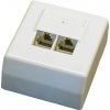 DATACOM Dátová zásuvka STP CAT5E 2xRJ45 na omietku 45st. biela 2100 2100