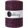 Bobbiny Macrame XXL 5mm - černica so zlatou nitkou
