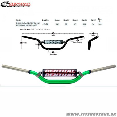 Renthal riadidlá Twinwall 997 RC/CRF/KXF