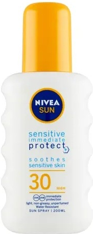 Nivea Sun Sensitive Immediate Protect+ SPF30 opalovací spray 200 ml