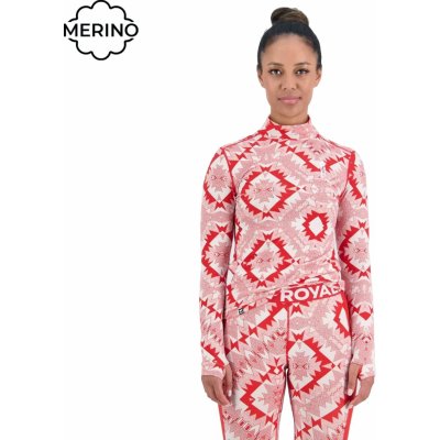 Mons Royale Wms Cascade Mock Neck Ls retro red nordtek 22/23