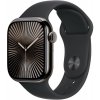 Apple Watch Series 10 46 mm Cellular bridlicovo sivý titán s čiernym športovým remienkom S/M MWYD3QC/A
