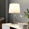 Stolná lampa Lindby Benjiro, biela, textilná, lampa na čítanie, 52 cm - 9624026