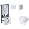 Grohe Rapid SLX - Set predstenovej inštalácie, klozetu, dosky SoftClose a tlačidla Skate Cosmopolitan, kefovaná nerezová oceľ SANI11BB2103