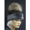 Splus Dámska kožušinová čiapka s brmbolcom z mývala - 4712 hnedá s melírovaným vlasom kožušiny Veľkosť: 60 cm