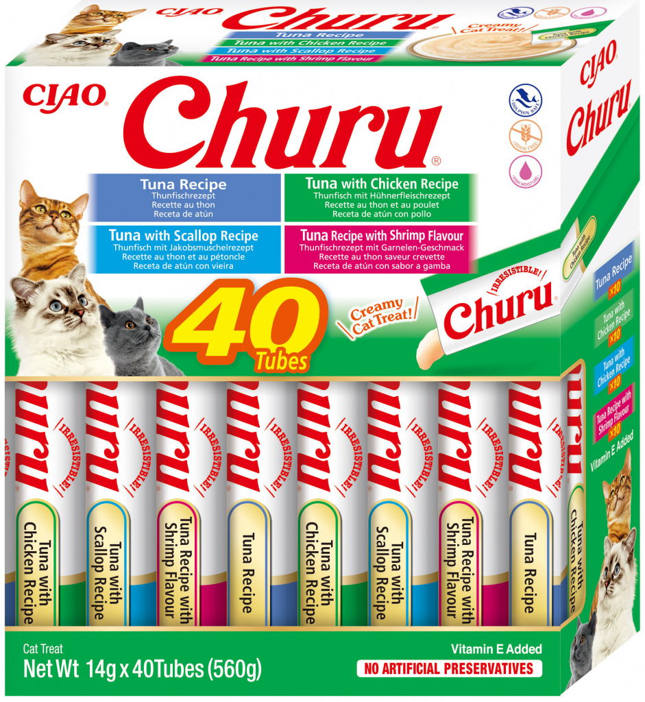 Churu Cat BOX Tuna Seafood Variety 40 x 14 g