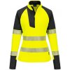 PORTWEST Mikina T173 PW3 Hi-Vis 1/4 Zip, reflexní, dámská POR-T173YBRS S Žlutá/černá