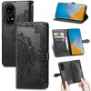 Peňaženkové kožené puzdro MANDALA na Huawei P50 - Čierna