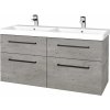 Dreja Umývadlová skrinka Q MAX SZZ4 120 - D01 Betón / Úchytka T06 / D01 Betón