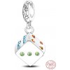 Charm Sterlingové stříbro 925 Hrací kostka - kostky jsou vrženy, přívěsek na náramek symbol