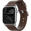 Nomad Leather Strap Modern Brown Silver Hardware Apple Watch 5/4 40/38mm NM1A3RSM00