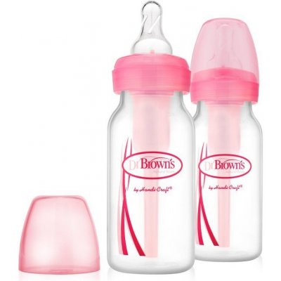 Dr. Brown´s Dojčenská fľaša s úzkym hrdlom OPTIONS 2x120 ml ružová