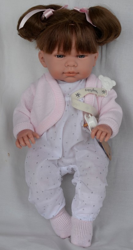 Lamagik Realistické miminko holčička Marina v bílém overalu
