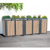 Westmann Planta oceľový box na odpadkové koše 5x240 litrov, antracit 84 x 332 x 124 cm, WMHHWTC-65