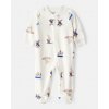 CARTER'S Overal na zips fleece Sleep & Play ivory Animal ski dievča