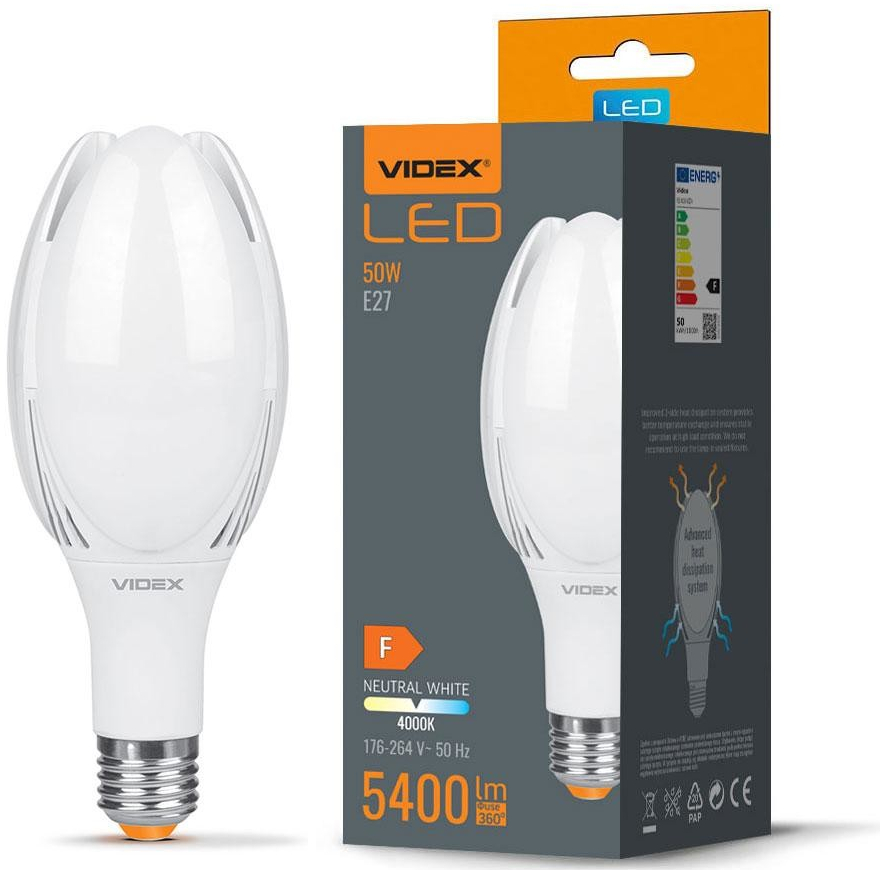 Videx LED žiarovka 50W A108 Neutrálna biela E27