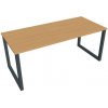Pracovný stôl UNI O, 180x75,5x80 cm, buk/čierna
