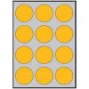 Etikety farebné priemer 60mm APLI A4 20 hárkov fluo oranžové