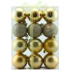 DECOLED Plastové ozdoby zlaté 24 ks prům. 6 cm