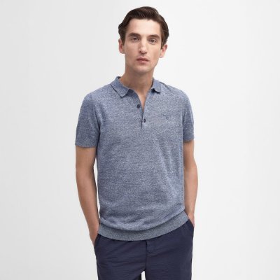 Barbour Buston Knitted Polo Shirt chambray