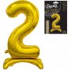 Godan Fóliový balón so stojanom číslo 2 zlatá 74 cm