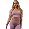 Nebbia Tvarující bezešvý crop top FLOW SEAMLESS 499 růžový - S