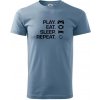 Play Eat Sleep Repeat game - Klasické pánske tričko vyššej gramáže - S ( Denim )