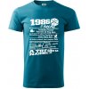 1986 v kocke - Klasické pánske tričko vyššej gramáže - 3XL ( Tmavý tyrkys )