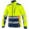 Canis CXS BENSON Výstražná softshellová bunda pánska 4XL, Fluorescenčno žltá-Modrá