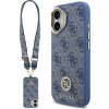 Guess - 4G Strass Logo with Big Strap Metal Button MagSafe puzdro pre iPhone 17 - modré