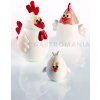 Sada 3 foriem na čokoládu, tvarovaných teplom - kuriatka - KT155 | PAVONI, Kit Chicken family