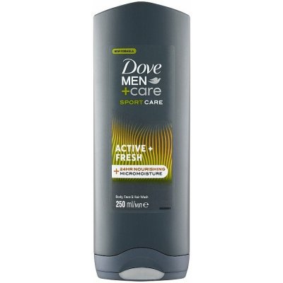 Dove Men+Care Sport Care Active+Fresh sprchovací gél na telo, tvár a vlasy 250 ml