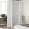 Paraván 4 panely biely masívne drevo paulovnie-ForU-358676