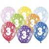 PartyDeco Latexový balón číslo 3 - Narodeninový 30 cm