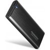 Axagon EEM2-SB2, M.2 NVMe a SATA SSD kovový RAW box, čierny EEM2-SB2