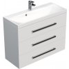 Kúpeľňová skrinka s umývadlom SAT Cube Way 100x76,5x40 cm biela lesk CUBE21003BL