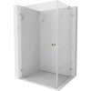 Mexen Lunar-B, výklopný sprchový kút ľavý 90 x 80 cm, 8mm číre sklo, zlatý profil, 832-090-080-50-00-L
