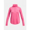 Dievčenské tričko Under Armour Tech Graphic 1/2 Zip Ružová YXS