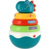Teddies Roly Poly dinosaurus skladačka pyramída s krúžkami so zvukom 16 cm