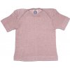 Detské tričko s krátkym rukávom z merino vlny, bavlny a hodvábu ružovej farby Cosilana Veľkosť: 74/80