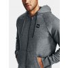 Under Armour Pánska mikina Rival Fleece FZ Hoodie Šedá XL