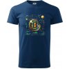 Bitcoin logo s grafmi - Klasické pánske tričko vyššej gramáže - 4XL ( Polnočná modrá )