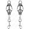 Kink - Japanese Clover Nipple Clamps With Hooks Silver