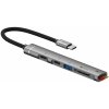 AppleKing 5v1 adaptér USB-C / 2x USB-C / USB-A / čítačka SD a TF pre iPhone / iPad / MacBook - strieborný - možnosť vrátiť tovar ZADARMO do 30tich dní