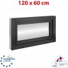 OKNA-HNED.SK Plastové okno 120x60 cm (1200x600mm) sklopné (pivničné) biele / antracit