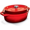 Grandfeu Červený liatinový hrniec s pokrievkou s objemom 5,6 l - minimalistický dizajn, odolný a všestranný