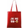 Je mi 60 pivo - Taška bavlnená - 42 x 38 cm ( Červená )