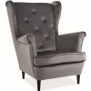 Casarredo Čalouněné křeslo LADY velvet šedá/wenge