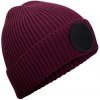 Beechfield Zimná čiapka s kruhovou nášivkou B332R Burgundy one size